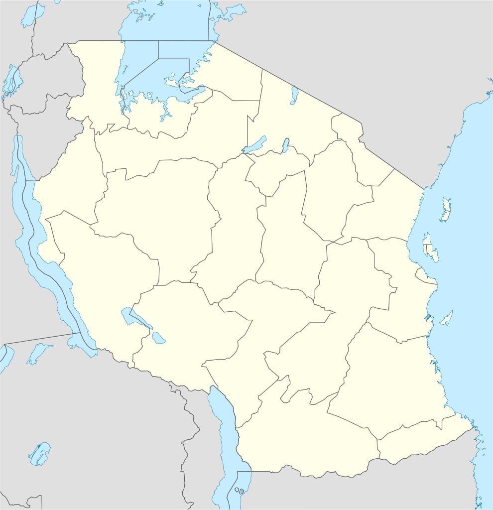 Карта на вектора на Танзания 