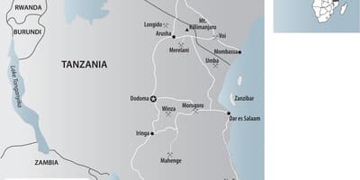 Карта на златни мини в Танзания 