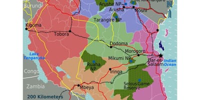 Картата на Танзания език