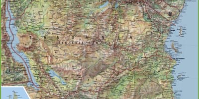 Карта подробна Танзания