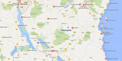 Карта на летища Танзания 