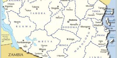 Административна карта на Танзания 